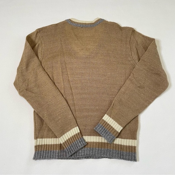 VTG cable knit v neck sweater medium - Picture 4 of 10